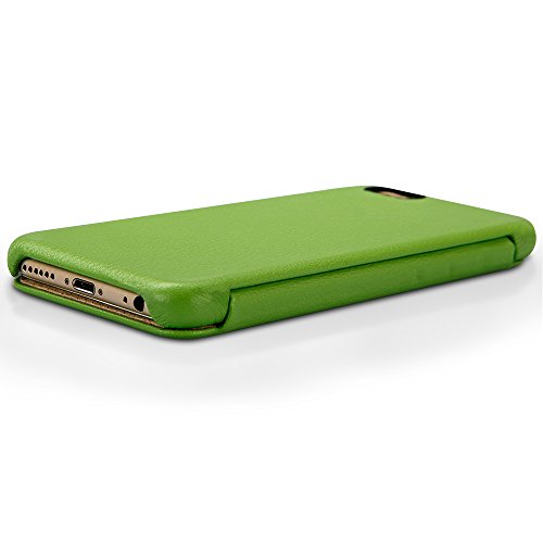 iPhone 6 Case, iPhone 6S Case, Jisoncase Ultra Slim Magnetic PU Protective Leather Flip Case Cover for iPhone 6 / 6S [Handmade] [Magnets Built in ] Grass Green JS-IP6-32H70