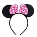 Produktbild TUDUDU Kinder Black Red Minnie Mouse Ears Hairbands For Girls Dance Party White Dot Bows Headband Photography Props Hair Accessoires