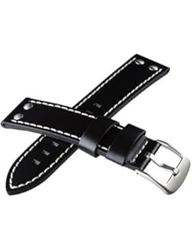 Kuh-Fell-Flieger-Uhrenarmband für TW Steel, Schwarz, 22mm