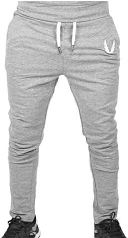 YYear Mens Joggers Pants Active Casual Gym Workout Running Sweatpants with Zipper Pockets LightGrey US M
