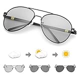 【LENTE DE PROTECCIÓN POLARIZADA CON UV400】 Estas gafas de sol son superiores al tipo de gafas de sol más antiguas en tres formas: cuando se mueven adentro o afuera, las lentes se ajustan a las condiciones de luz . Y en segundo lugar, las lentes polarizadas reducen los destellos y el resplandor. Mientras tanto, 100% de protección contra los dañinos rayos UVA / UVB.