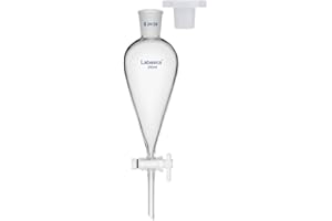 Labasics Vidrio Borosilicato 250 ml Embudo Separador Cónico de Pared Pesada con Juntas 24/29 y Llave de Paso de PTFE