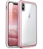 Custodia iPhone X, i-Blason - Cover AntiUrto [Unicorn Beetle Style] Angoli Rinforzati - Pannello Posteriore Trasparente Cover iPhone 10 - Bumper (Rosa Oro)