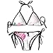 Produktbild xingbao Benutzerdefinierte einstellbare Frauen Bikini Set, Karomuster mit zweifarbigen Karierten Quadraten mit Herzmotiven, Badeanzug mit Zwei Teilen