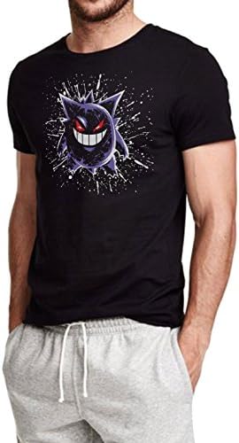 Gengar Pokemon Black T-Shirt, Mens T-Shirt, Gengar SPLATTER T-Shirt, Gaming T-shirt, Nerd T-Shirt