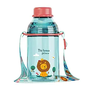 FunBlast Tritan 400 ML Water Bottle for Kids, Cute Animal Design Water Bottle with Sipper, Sipper Bottle for Kids -Anti-Leak Kids Cartoon Water Bottle for Kids - 400 ML (Forest Prince)