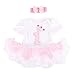 Baby Girls' Outfit 2PCS 1st Birthday Pink Tutu Dress with Headband 12Months (Pink Size L)