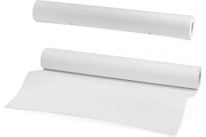 MUKCHAP 2 Rolls 44cm x 25m Drawing Paper Roll, White Painting Paper Roll, Art Easel Paper for Sketch, Drawing