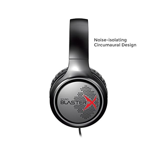 Creative Sound Blasterx H3 - Cascos Portátiles Analógicos con Micrófono para Juegos, Negro - Image 3