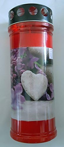 18 Stove – Yellow and Red Flowers, Red, Service St. 7 Days Grave Candle