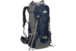 SKYSPER Sac à Dos de Randonnée 50L (45 + 5) en Nylon avec Housse de Protection Imperméable Ultraléger pour Alpinisme Escalade Trekking Voyage Camping Unisexe Sac à Dos de Sports en Plein air