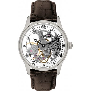 Rotary Herren-Armbanduhr XL Analog Handaufzug Leder GS02521/06