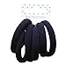 Set of 6 Navy Blue Soft Jersey Endless Hair Elastics Bobbles Bands