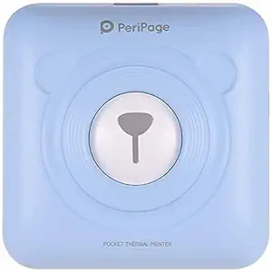 Sanyipace Thermal Printer, PeriPage Mini Pocket Wireless BT Thermal Printer Picture Photo Label Memo Receipt Paper Printer with USB Cable Support for Android iOS Smartphone Windows