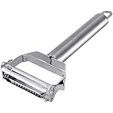 MallArt&reg; 3'&uuml; 1 Arada Paslanmaz &Ccedil;elik Sebze Soyacağı &ndash; Julienne, D&uuml;z ve Şerit Soyma Fonksiyonlu, Ergonomik Mutfak Soyacağı