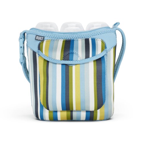 Built NY Three Bottle Tote Baby Blue Stripe