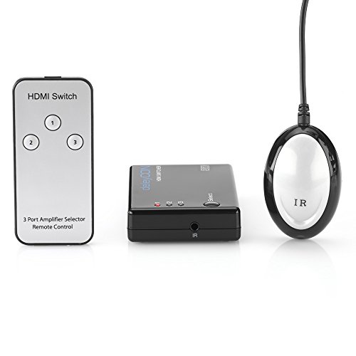 deleyCON HDMI Switch Verteiler 3 Port Automatisch – 3D Ready bis 1080p – inkl. Fernbedienung – [3x IN / 1x OUT] - 3