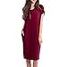 Produktbild Amphia Damen Kurzer Ärmel A-Line Nachtkleid,Frauen Vintage Sommerkleid Lose Rundhals Kurzarm Kleider mit Taschen