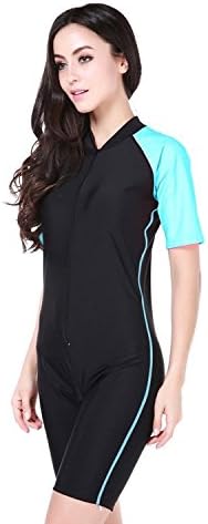 TOGETHER FOREVER Girls &amp; ladies Modesty Swimming suit, UPF 50+ Short sleeve swimwear for Summer holiday (X-Large, Black blue)