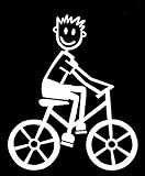11,5 cm x 13,5 cm My Stick Figure Family - Mis Pegue la figura familia de coches pegatina de vinilo ventana Padre en bicicleta M17