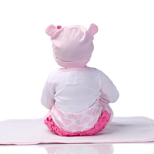 Nicery Reborn Baby Doll Soft Simulation Silicone Vinyl 22inch 55cm Magnetic Mouth Lifelike Boy Girl Toy Pink White Eyes Close