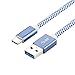 Price comparison product image FQIAO Type C 3.0 Cable USB C Cable 5 Gbps High-Speed Syncing Transfer and Charge Durable PP Braided Reinforce Design for Samsung Galaxy S8,Apple New Macbook,Nexus 5X/6P,USB C Devices-2m blue