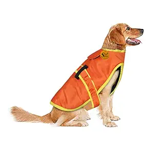Sage Square Premium Dog Winter Ultra Warm Coat Printed Coat Thicker Fleece Dog Hoodie Vest for Cold Weather (Extra Large) (30 Inches) (Orange)