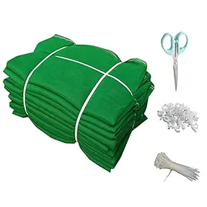 MESH MASTERS 50% UV Protection Garden_Balcony_Terrace Shade Net_3 M X 3 Meters_10 X 10 Feet_Green Color with 1 Scissor_30 Tags_30 Clamps MMKSN1