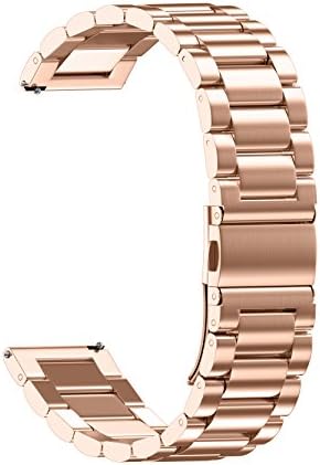 ANMU Stainless Steel Metal Watch Band 16mm 18mm 20mm 22mm Quick Release Replacement Watch Strap for Mens Womens Sport Watchbands (18mm, Rose Gold)