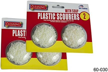 4 x PLASTIC SOAP FILLED PADS - ideal for use on more delicate cookware FREE DELIVERY