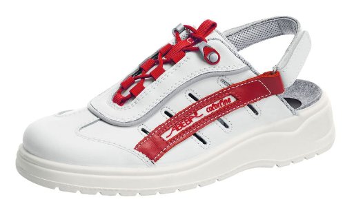 Arztschuhe Laborschuhe weiß rot ABEBA 1160