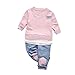 Produktbild Top-Qualität LCLrute 6M-3T Neugeborenes Lovely InfantBaby Kinder Mädchen Jungen Tops Shirt Hosen 2Pcs Set Anzug Outfits Kleidung (Rosa, XL)