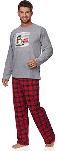 Cornette Pijama Conjunto Camiseta y Pantalones Hombre 124 2016 (Gris(Penguin), XXL)
