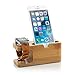 Produktbild Saxonia Edle Echt Holz Dockingstation Halterung für Apple Watch (alle Modelle + Series 2) / iPhone 7 6 6S (auch Plus) / iPhone 4 4S SE 5 5S 5C Ständer Halterung Braun