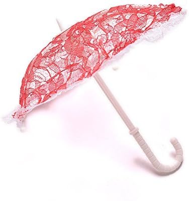 keepaningup 1 Piece Random Color Umbrella for Barbies with Lace Dollhouse Furniture