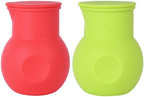 2 Pack Silicone Chocolate Melting Pot Butter Heat Milk Sauce Pouring Cup for Baking Candy Making Moulds Red&amp;Green One Size