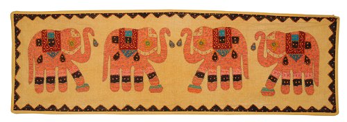 Imagen 3 de Elefante decorativo de pared Tapiz colgante, con tamaño de rosca y Patch Work 51 x 16 pulgadas