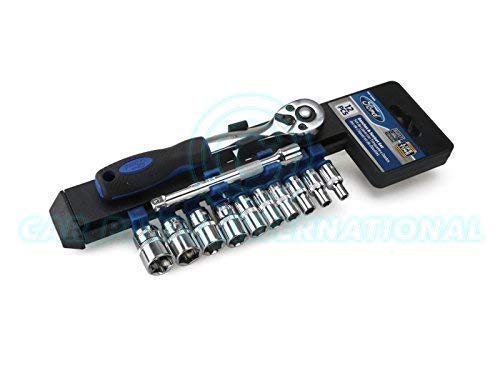 FORD herramientas 12pc 1/4 juego de llaves de vaso y barra de - Pro 72t trinquete (12 piezas)