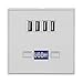 Produktbild 4 Port USB Ladegerät an der Wand Steckdose Steckdose mit Switch Control & LED Licht(Nastro 220v)