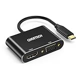 【Admite Salida Simultánea】 Las salidas USB C HDMI y VGA le permiten agregar simultáneamente una pantalla / TV / proyector externo equipado con un terminal de entrada HDMI o VGA. Pero cuando los dos puertos de salida funcionan simultáneamente, la resolución máxima de los dos es 1080P / 60Hz