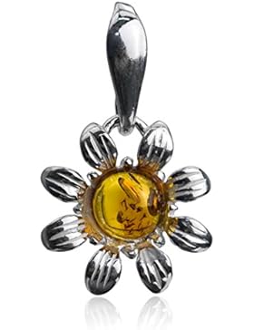 Bernstein Sterling Silber Blume Anhänger