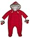 The Essential One - Red Quilted Fur Trim Pramsuit - EO182 - Newborn