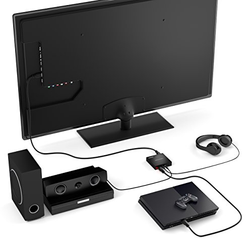 deleyCON SCART zu HDMI Konverter mit Audio Extractor SCART + HDMI Eingang auf HDMI Ausgang Koaxial + 3,5mm Audio Ausgang SCART auf HDMI - 6