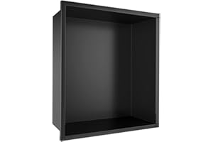 Whemyreat Nicho Baño Empotrable,Insertos De Nicho De Pared De Acero Inoxidable Cepillado,Almacenamiento De Ducha De Nicho De Pared De Un Solo Estante Para Artículos Tocador Botellas De Jabón De Baño