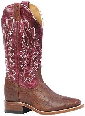 American Boots - Cowboy Exotic (Ostrich) BO-3520-65-C (Normal Walking) - Women - Magenta/Brown