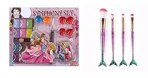 Aashiya trades Real Cosmetic for Little Girls ,Kids Makeup Kit for Girls, Kids Play Washable Makeup Set and 4 Piece Makeup Brush , Best Girl Gifts for 3/4/5/6/7year