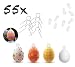 Produktbild 55x Ostern Aufhänger Styroporeier Ostereier Eier Deko Dekoration Haken Plastikhaken Metallhaken Kugeln von Kunststoffeier Plastikeier aus Plastik / Kunststoff