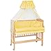 TecTake Wooden baby cot bed nursery furniture baby cotbed toddler bed with matress