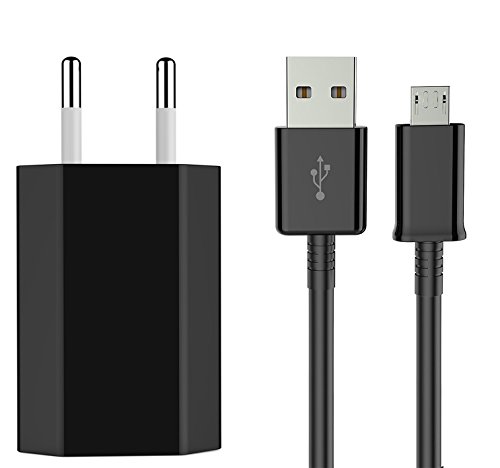 VAPIAO Micro USB Ladeset [Ladekabel und Netzteil] 2 Meter Set fÃ¼r Android, Samsung Galaxy, HTC, Huawei, Sony, Nexus, Nokia, Kindle, LG, Blackberry von in schwarz