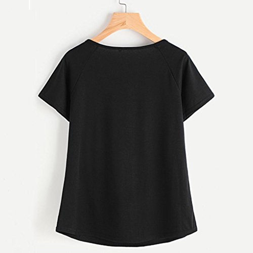 Sommer Bluse, lmmvp Frauen Rose bestickt T-Shirt Short Sleeve Tops - 3